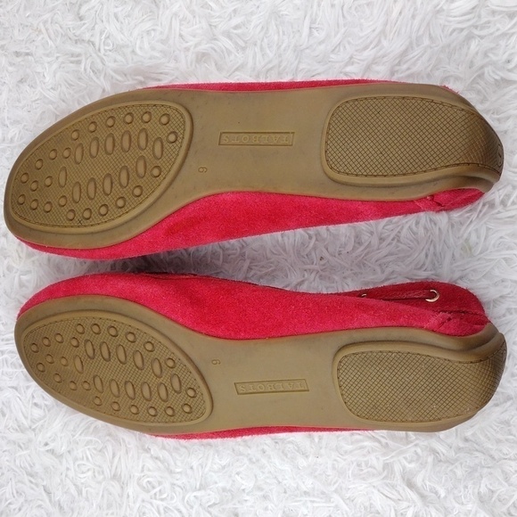 Talbots Red Suede Leather Tassel Upper Round Toe Slip On Flat Moccasin Shoe - Picture 7 of 16